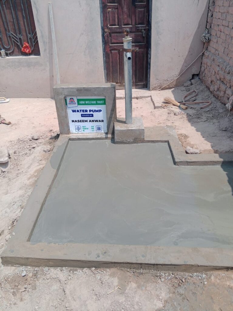 Completed naseem anwar clean water hand pump