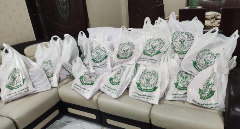 Food ration bags packed for deserving families