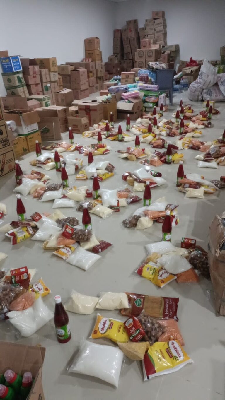 Food ration boxes and essential relief supplies