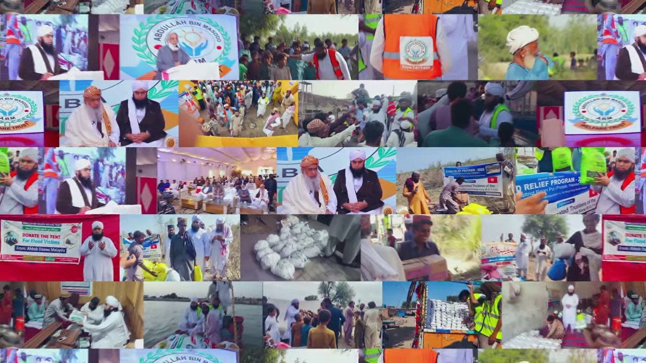 Humanitarian relief activities photo collage